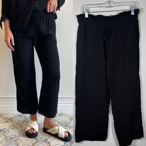 Starkx Billy Black Cotton Gauze Wide Leg Pants Size S/M